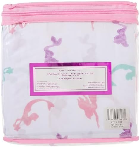 Kids Rule 3-Piece Mermaid Sheet Set for Kids Girls