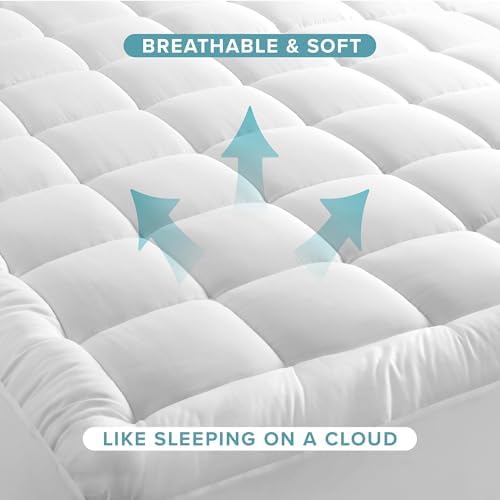 Bare Home Queen Mattress Toppers Cotton Plush Pad 1