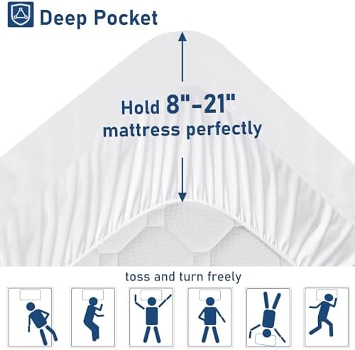 BedLuxury Full Mattress Topper Cooling Plush Pillowtop with 8-21 Inch Deep Pocket