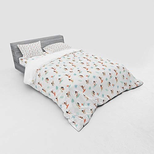 Ambesonne Hula Girl Duvet Cover Set California King