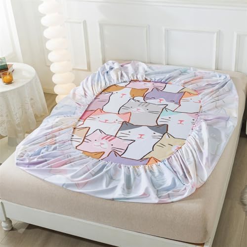 lishjekee Cat Sheets Twin 3PCS Kids Bedding Set