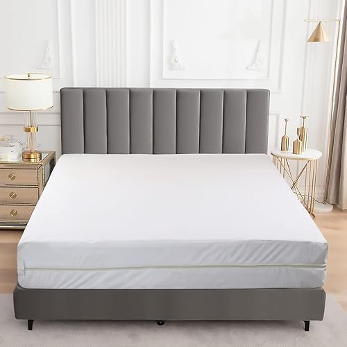 QATAN King Mattress Encasement with Zipper - Waterproof and Breathable