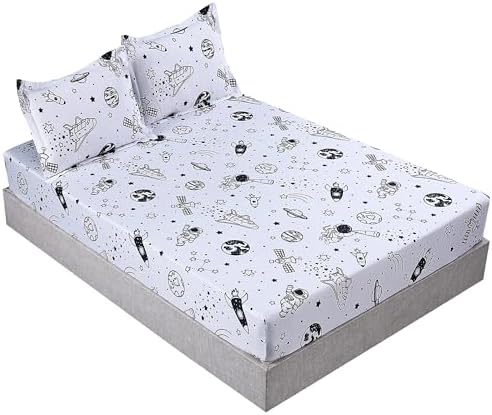 MAG 3 Pcs Space Galaxy Sheet Set Twin White