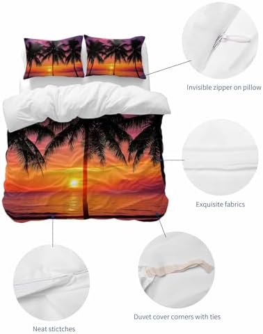 ZOE GARDEN Ocean Coconut Bed Duvet Cover Set Queen