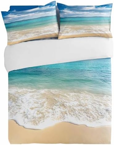 Alandar Home 3 Piece Ocean Beach Duvet Cover Set
