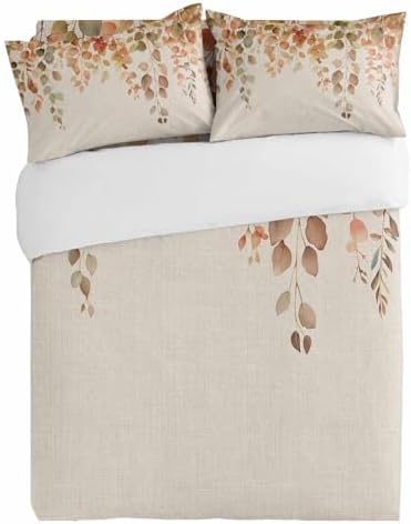 Alandar Home Autumn Orange Watercolor Duvet Cover Set