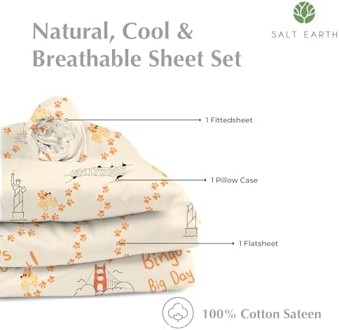 Salt Earth 100 Cotton 210TC Kids Bedding Set Bingos Day Themed