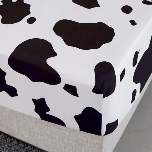 SDY 4PCS Cow Print Kids Bed Sheet Set Queen Size