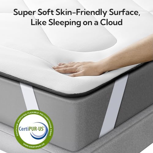 Maxzzz Twin Mattress Pad with Pillow Top White