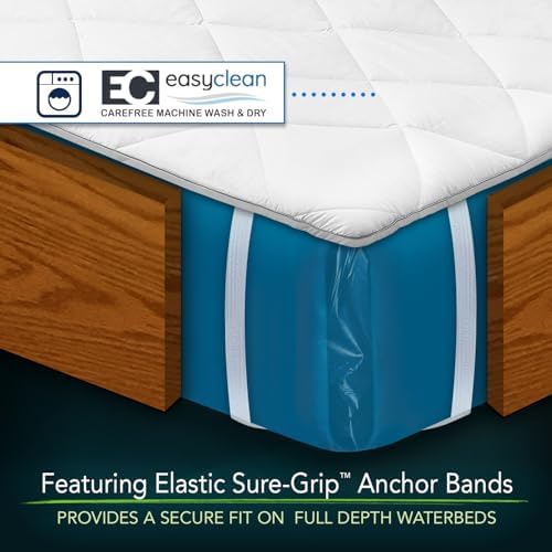 INNOMAX Linen Resource Quilted Waterbed Anchor Band Mattress Pad Cover King