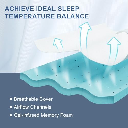 Eiayeebil 3 Inch Memory Foam Mattress Topper Queen