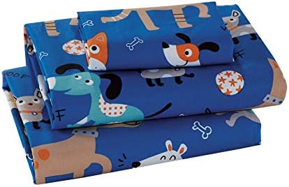 Better Home Style Blue Dog 4-Piece Sheet Set for Kids