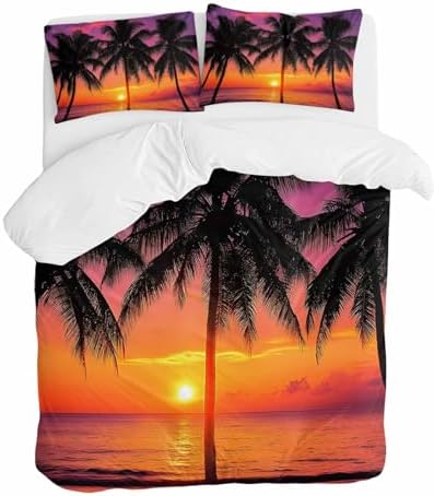 ZOE GARDEN Ocean Coconut Bed Duvet Cover Set Queen