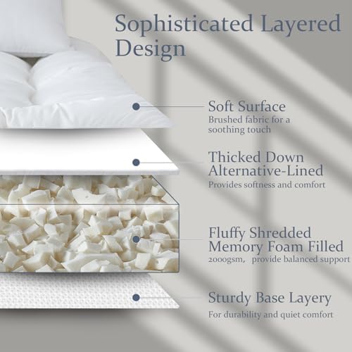WhatsBedding 5 Inch Memory Foam Mattress Topper Queen