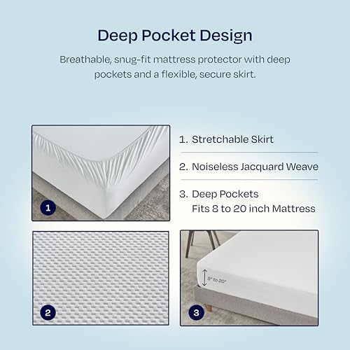 California Design Den Waterproof King Mattress Protector - Soft and Cooling