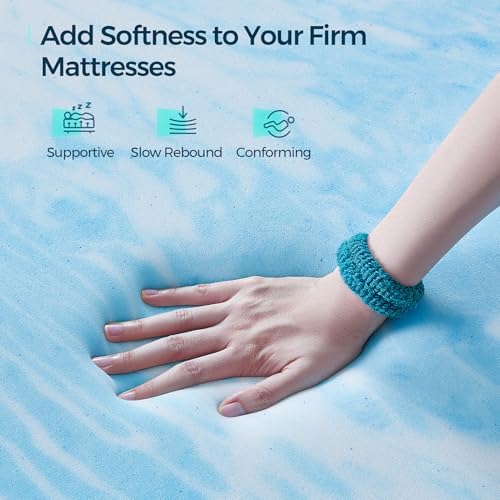 LINSY LIVING 3 Inch Memory Foam Mattress Topper California King 1