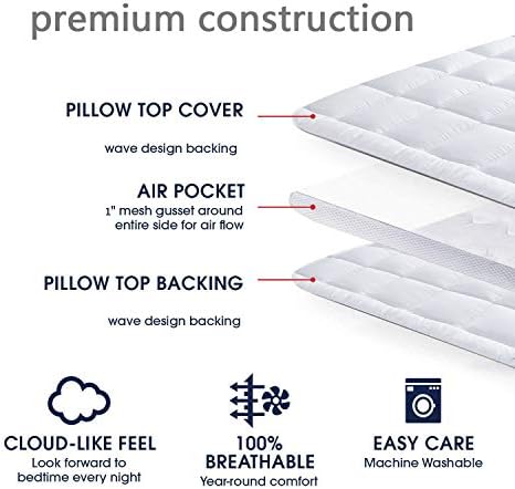 SUFUEE Mattress Topper King - 2inch Plush Luxury Down Alternative