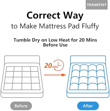 TEXARTIST Mattress Pad Quilted Fitted Cover with 8-21 Inch Deep Pocket