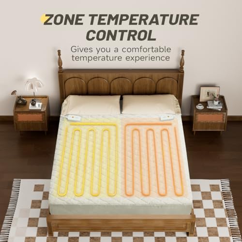 HOMISPRITE Heated Mattress Pad King Size Dual Control 1