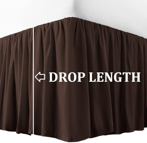 3 Sided Split Dust Ruffle Bed Skirt in Chocolate 1