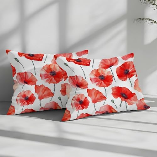 3-Piece Poppy Flower Duvet Cover Set for Kids Boys