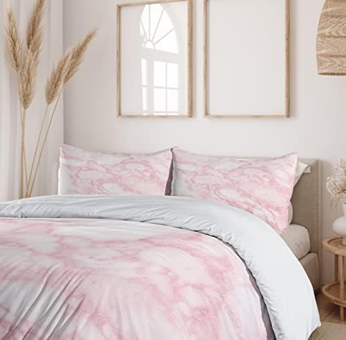 Ambesonne Marble Print Duvet Cover Set for Kids