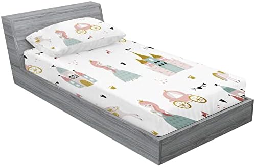 MUSOLEI Princess Fitted Sheet Set - Twin Size Cute Girl Bedding
