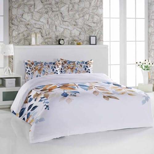 Alandar Home Autumn Eucalyptus Leaves Duvet Cover Set 3 Piece 1