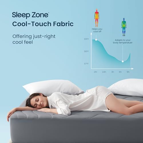 Sleep Zone Cooling Mattress Pad Queen
