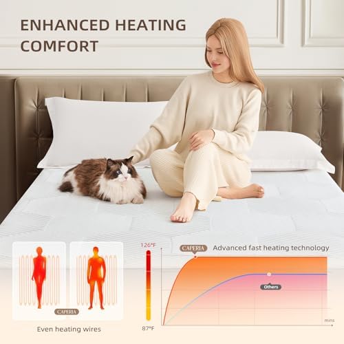 Caperia Multizone Heated Mattress Pad 9 Heat Settings