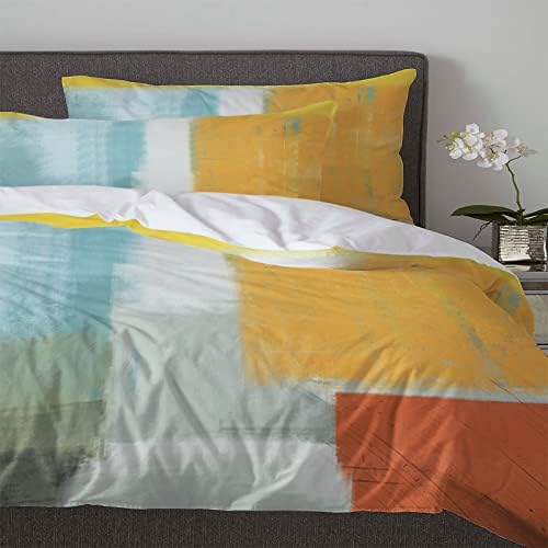 ZOE GARDEN Orange Yellow Teal Duvet Cover Set