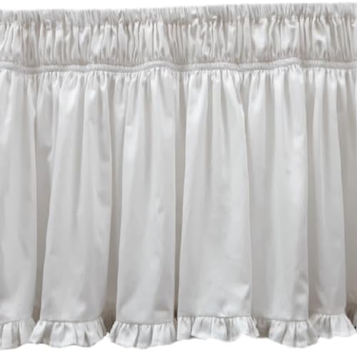 3 Sided Elasticated Wrap Around Ruffle Bed Skirt - White 700 TC Egyptian Cotton