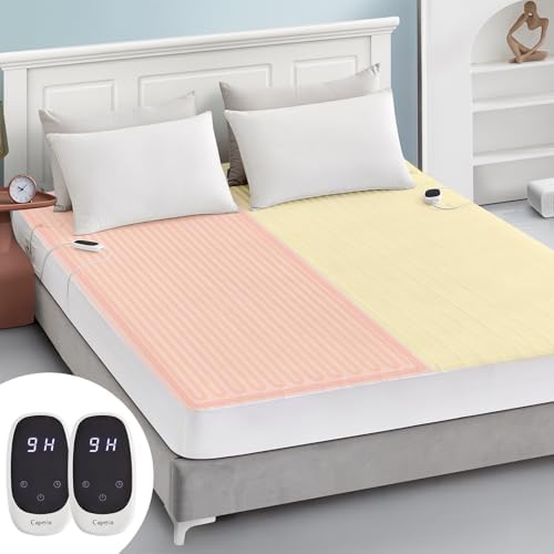 Caperia Heated Mattress Pad Queen Size 9 Heat Settings Dual Control