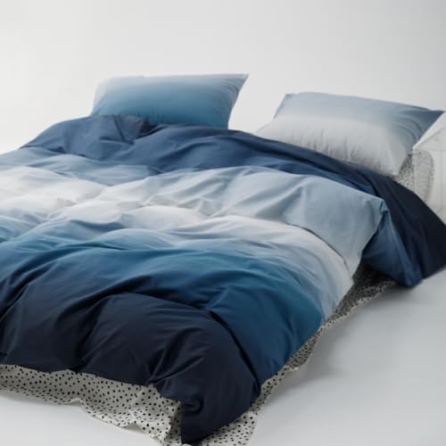 Blue Kids Duvet Cover Set Queen 100 Cotton with Cartoon Pattern