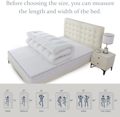 WhatsBedding 5 Inch Memory Foam Mattress Topper Queen