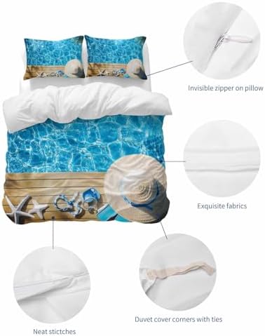 ZOE GARDEN Coastal Ocean Bedding Set Queen Size