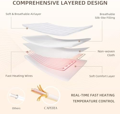 Caperia Heated Mattress Pad Multizone 9 Settings