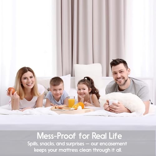 QATAN King Mattress Encasement with Zipper - Waterproof and Breathable
