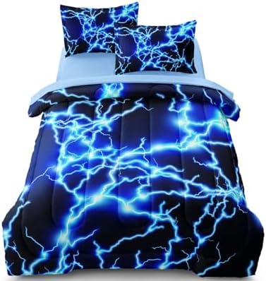 Twin Bed in a Bag Lightning Comforter Set for Boys