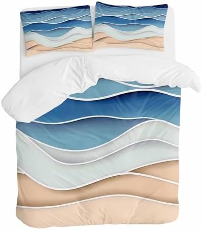 Sabolny Geometric Blue Duvet Cover Set 3 Piece