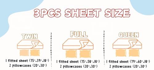 SDY 3PCS Dog Fitted Sheet Set with Pillowcases 1