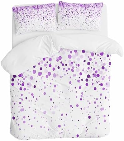 Sabolny Purple Polka Dot Duvet Cover Set