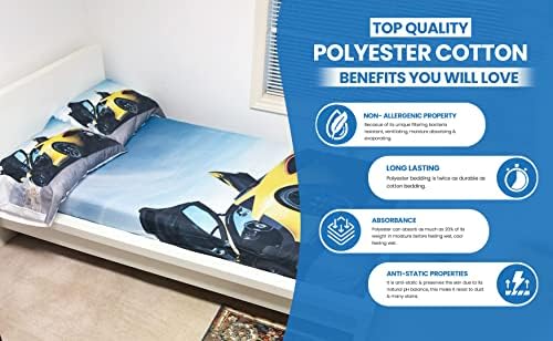 Kids Sports Car Bed Sheet Set Twin Pack of 4
