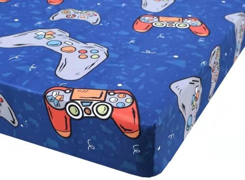 SDIII Blue Gamer Full Fitted Sheet Set with 2 Pillowcases