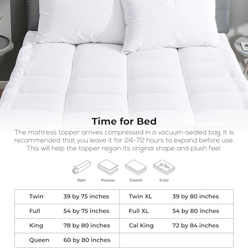 Morrab Mattress Topper King - Plush Pillow Top Quilted Bed Pad