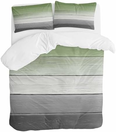 Sabolny Sage Green Duvet Cover Set with Throw Pillowcases