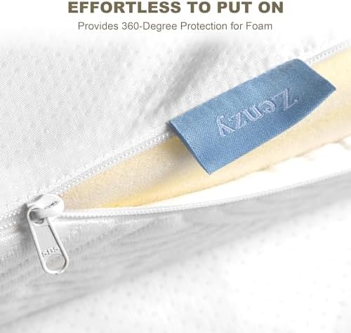 Zenzy 4 Inch Full Bamboo Mattress Topper Cover