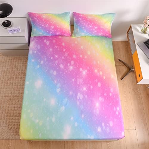 Rainbow Microfiber Sheet Set for Kids Teens 4 Piece