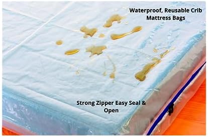 JUNESHE Crib Mattress Storage Bag - Waterproof Zipper Encasement