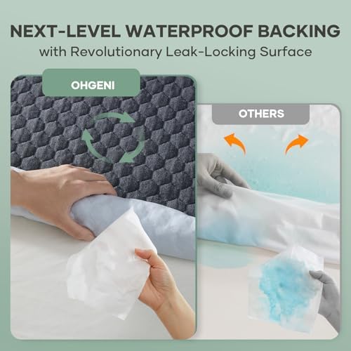 OhGeni Waterproof Mattress Protector Queen Size Gray